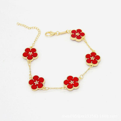 18k Gold Plating Flower Bracelets-C.K Jewelry