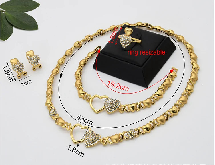 Gold  Wedding Engagement Jewelry Set-C.K Jewelry