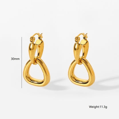 Gold Hoop Drop Earrings-C.K Jewelry