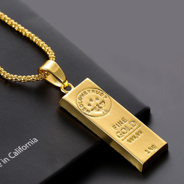 Gold Color Bar Necklace-C.K Jewelry