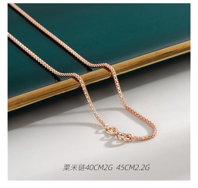 18K Rose Gold Plated Necklaces-C.K Jewelry