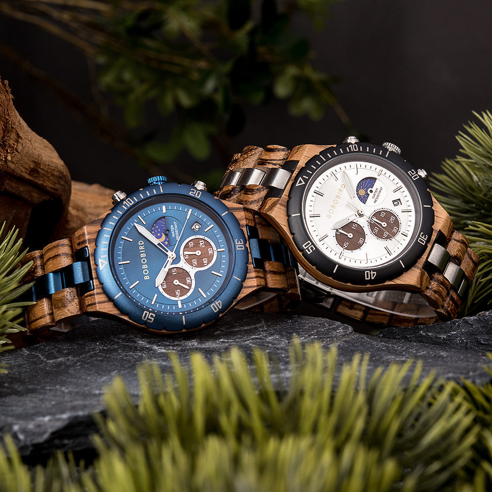 Luxury Wooden Chronograph Watch for Men-C.K Jewelry